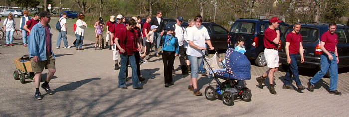 Start der Wanderung am Klosterweiher