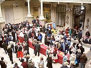 Umzugsteilnehmer beim Weinlesefest in Paris